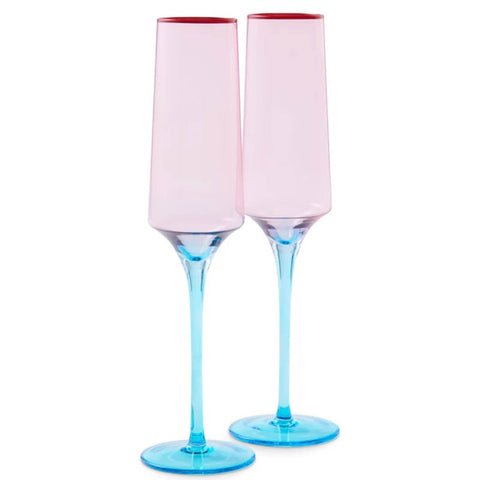 kip and co |rose with a twist champagne flute 2 piece set |The Home Maven
