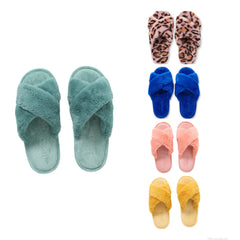 KIP AND CO SLIPPERS PINK LEOPARD BLUE YELLOW JADE BLUSH COLOUR OPTIONS| THE HOME MAVEN