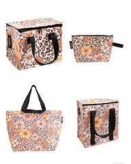 Kollab Leopard Floral clutch | cooler bag |shopper tote | lunch bag| The Home Maven