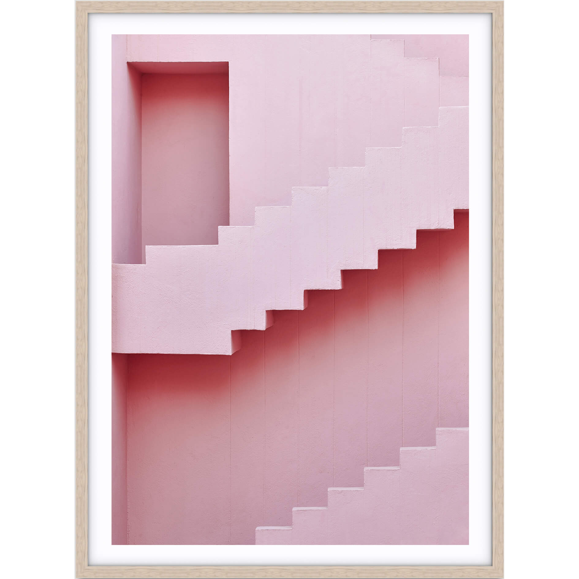 love your space pink stairs print framed in oak | various sizes | The Home Maven