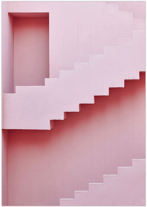 Love your space photographic print pink stairs |The Home Maven