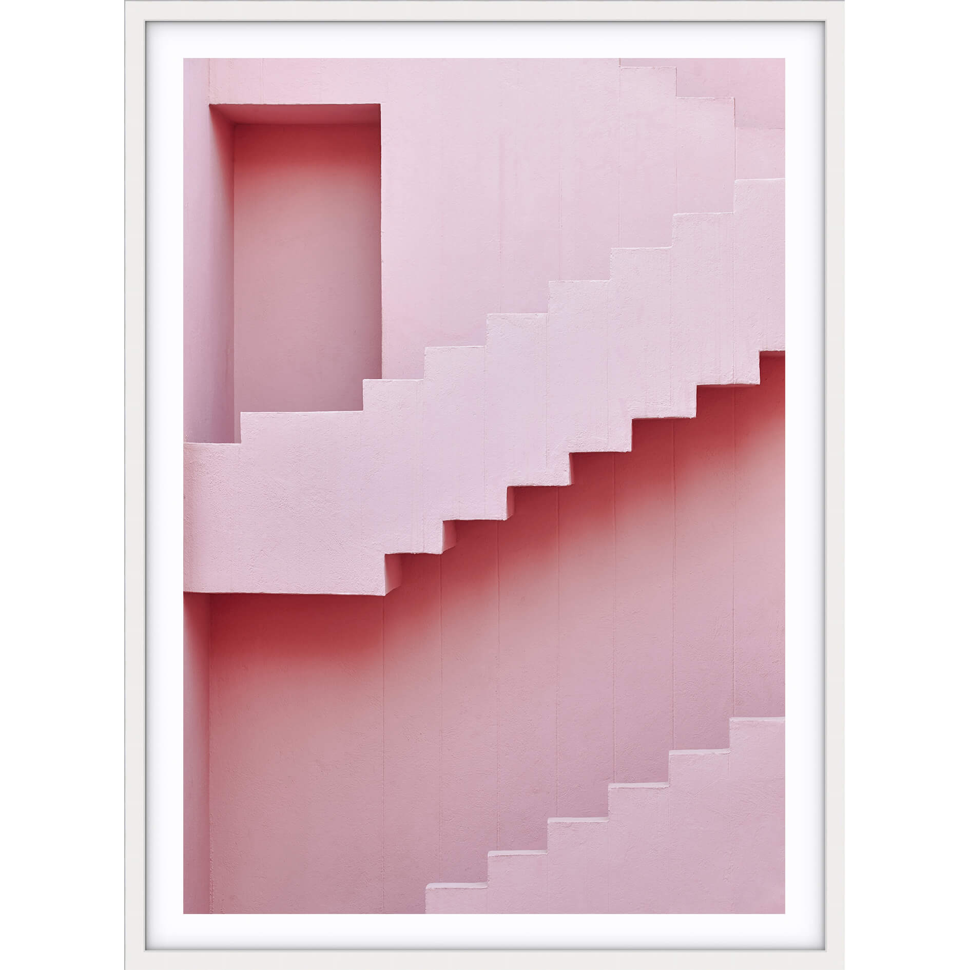 love your space pink stairs print framed in white | various sizes | The Home Maven