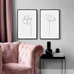 Love your space Simplicity no. 2 Print flower sketch | Various Sizes | The Home Maven