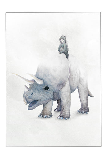 Winter Avenue press I Dream of Dinosaurs - Triceratops Print - $49.95 - $79.95 | The Home Maven