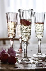 indigo love champagne flute clear acrylic | The Home Maven