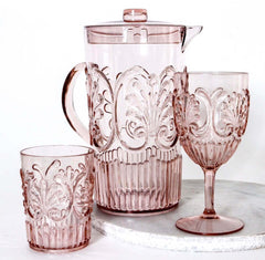 indigo love flemington wine glass jug tumbler acrylic pale pink |The Home Maven