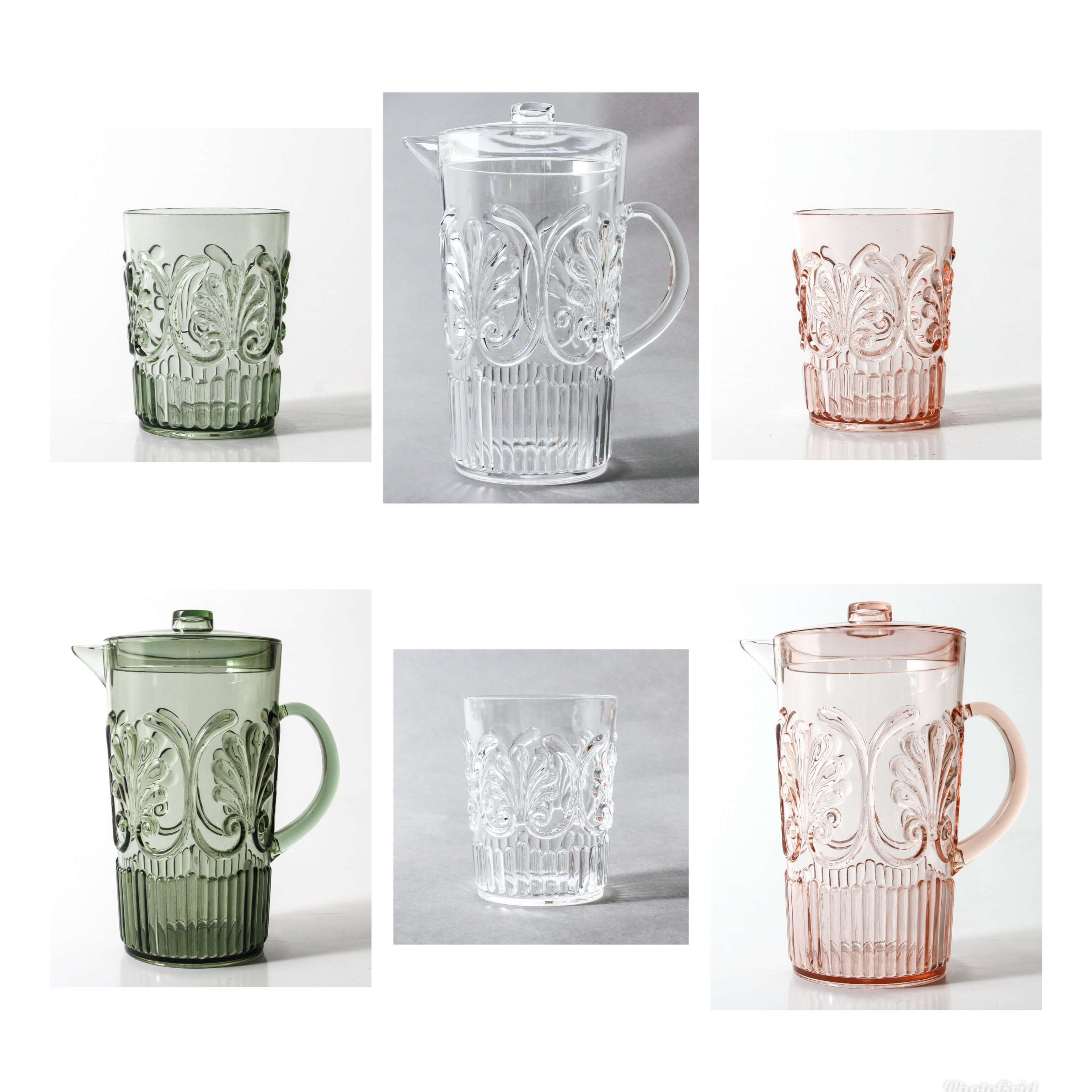 indigo love flemington acrylic jug tumblers pale pink green clear |The Home Maven
