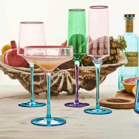 Kip and co |rose with a twist coupe cocktail glass 2pc set |The Home Maven