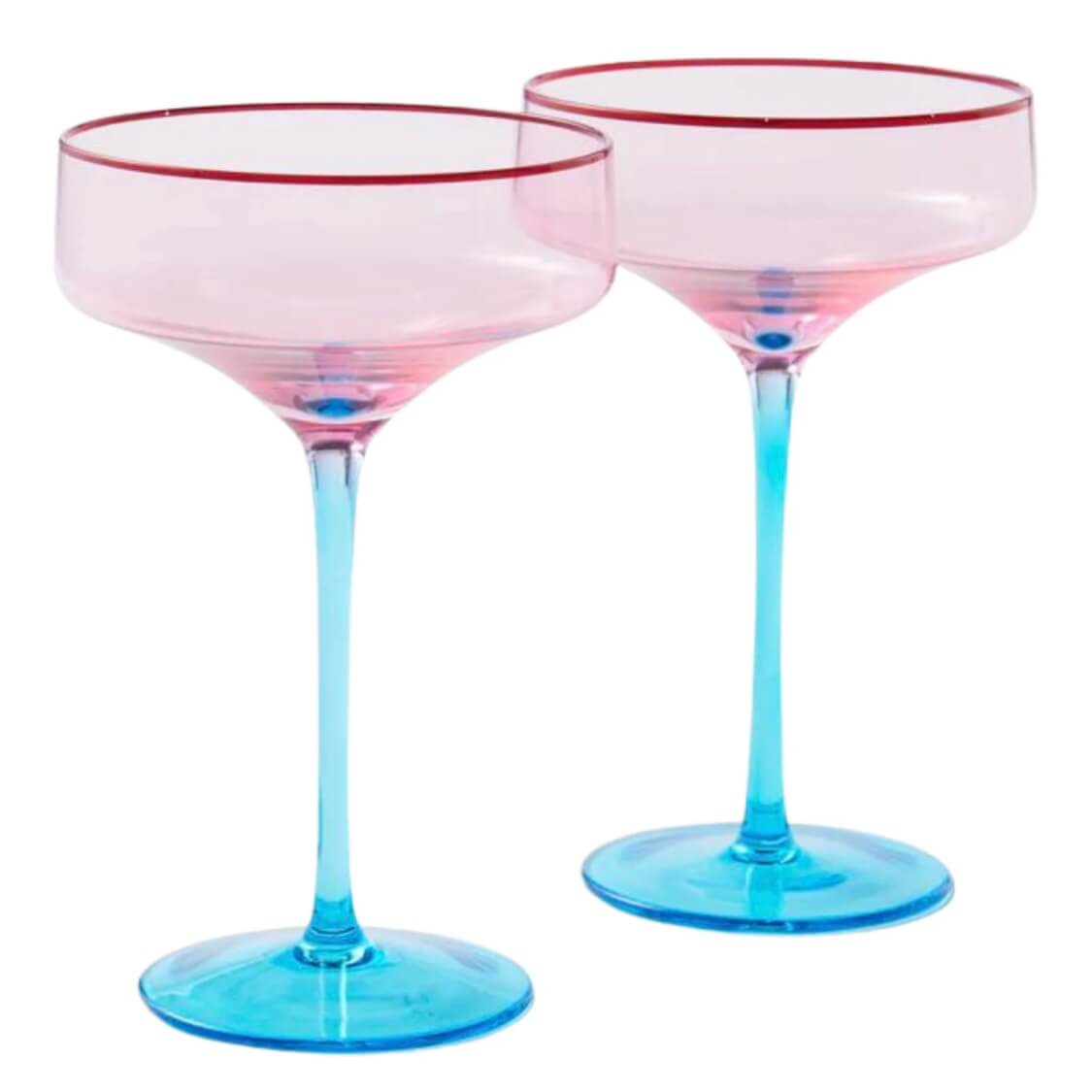 Kip and co |rose with a twist coupe cocktail glass 2pc set |The Home Maven