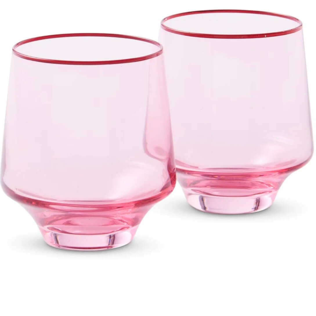 kip and co |rose with a twist 2p handmade glass tumblers |The Home Maven