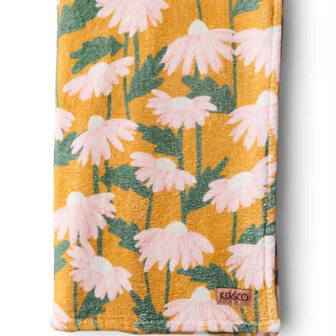 kip and co |terry hand towel daisy bunch mustard |The Home Maven