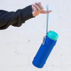 rolla bottle cobalt teal lid aqua strap tall |The-home-maven